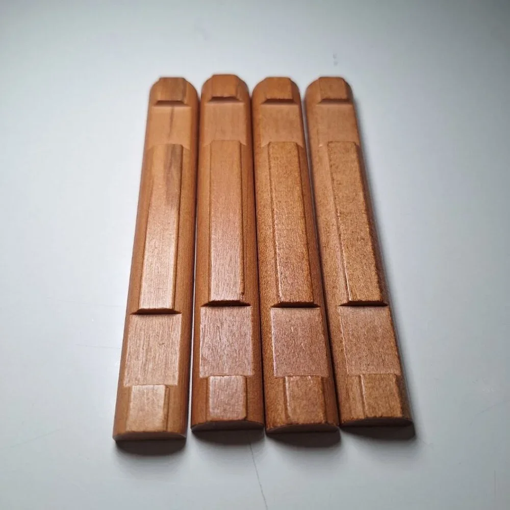 Lincoln Logs Flat Side Wood Triple Notch 4.5 Inch Long 4 Pieces Replacement Buil